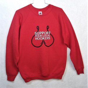 Support Your Local Hookers Red Fishing Sweatshirt